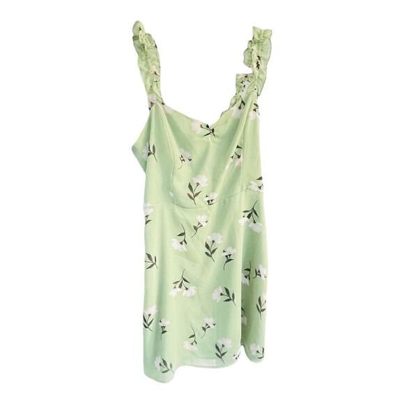 Nordstroms All In Favor Green Floral Dress Size Medium - Picture 2 of 3